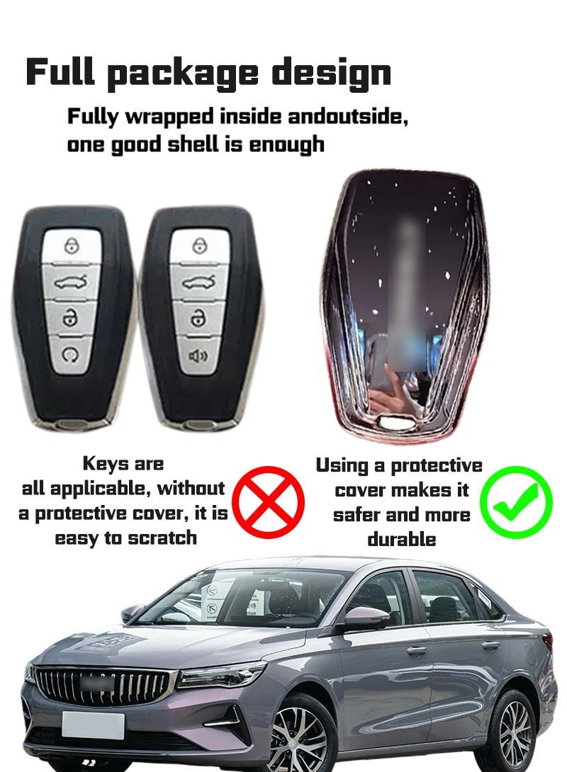 GEELY  Suitable for Geely automobile key protector, which perfectly wraps and protects automobile keys. It is wear-resistant, simple, elegant, fashionable and beautiful. - Image 2
